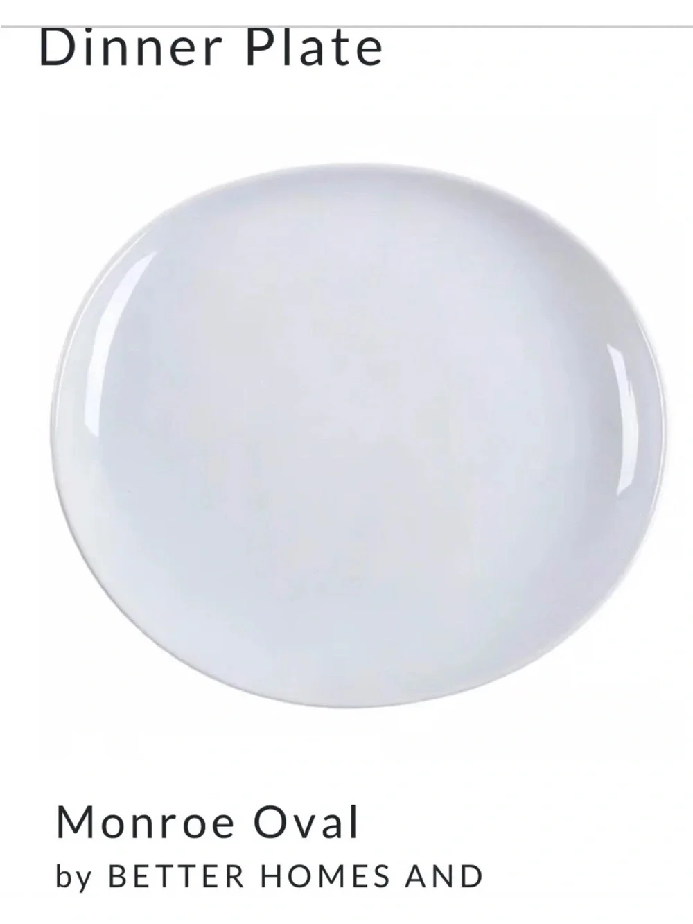 set Of 4 (four) Better Homes And Gardens Monroe Set White Oval Dinner Plates